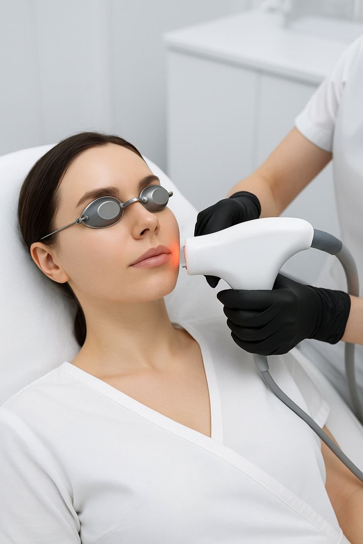 Laser hair removal session