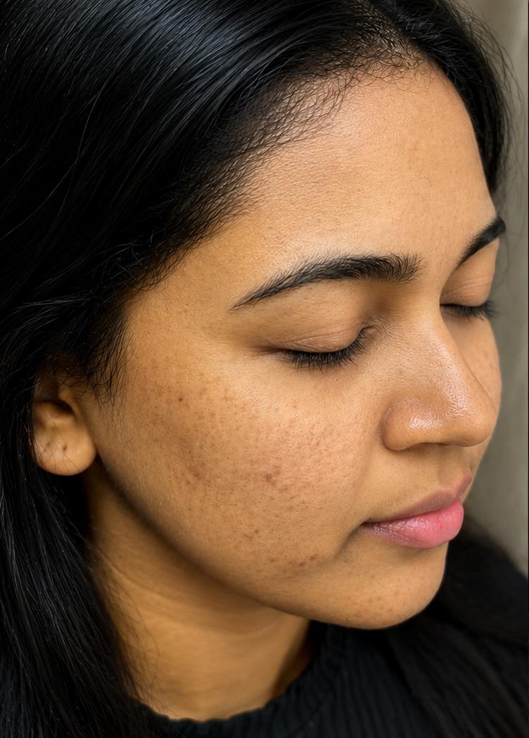 After skin brightening treatment